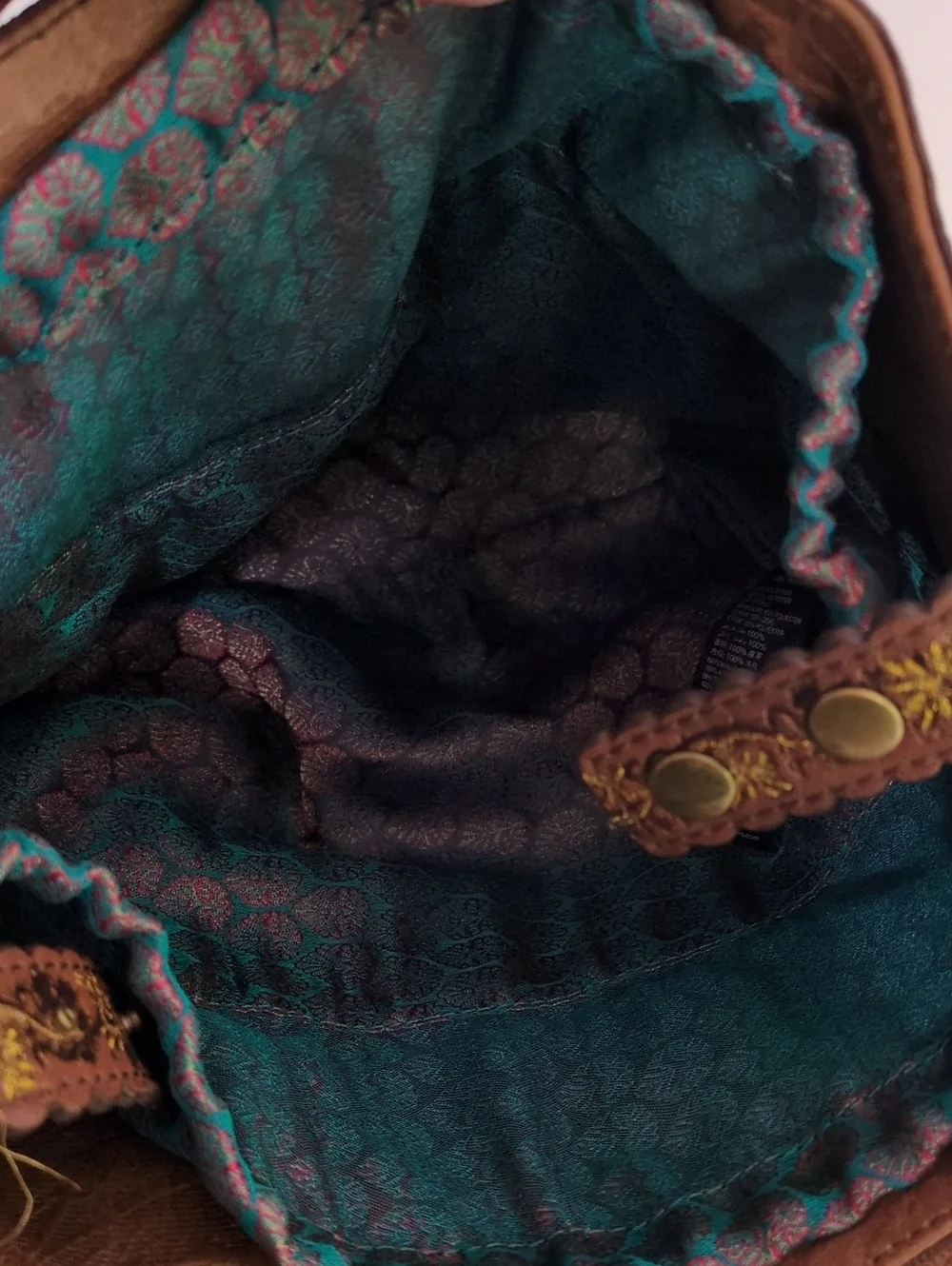 Butterfly by Matthew Williamson Leather Tote Bag Metallic Embossed Boho Tassels